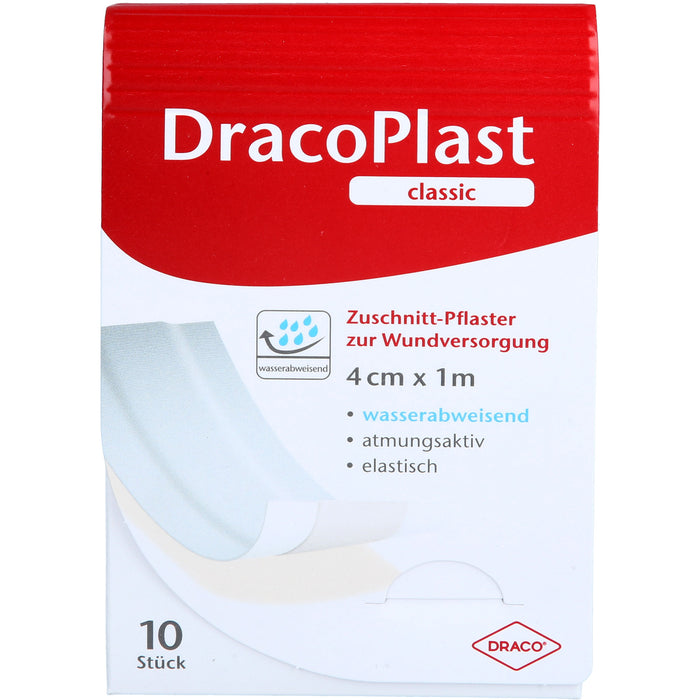DracoPlast Classic Pflaster 4 cm x 1 m weiß zuschneidbar, 10 St. Pflaster