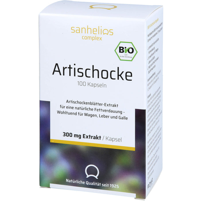 Sanhelios bio Artischocke Kapseln für eine natürliche Fettverdauung, 100 St. Kapseln