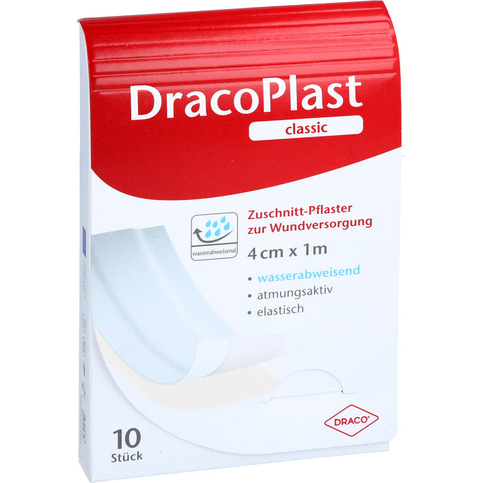 DracoPlast Classic Pflaster 4 cm x 1 m weiß zuschneidbar, 10 St. Pflaster