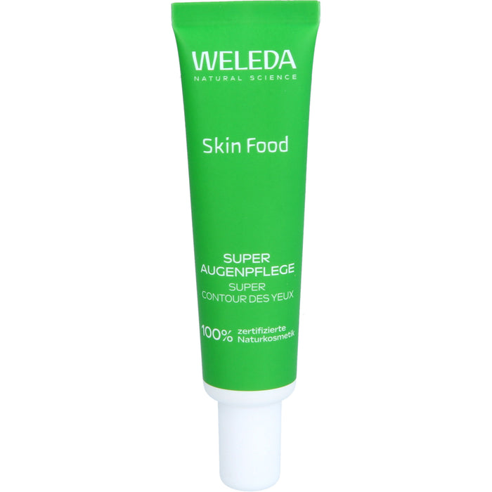 WELEDA Skin Food Super Augenpflege Creme mit Koffein und Hyaluronsäure, reduziert Augenringe und Schwellungen, 12 ml Cream