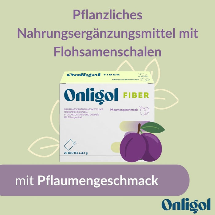 Onligol Fiber - für eine normale Verdauung und ausgewogene Ernährung mit Ballaststoffen, α-Galaktosidase & Laktase - pflanzlich & glutenfrei, 20 pc Sachets
