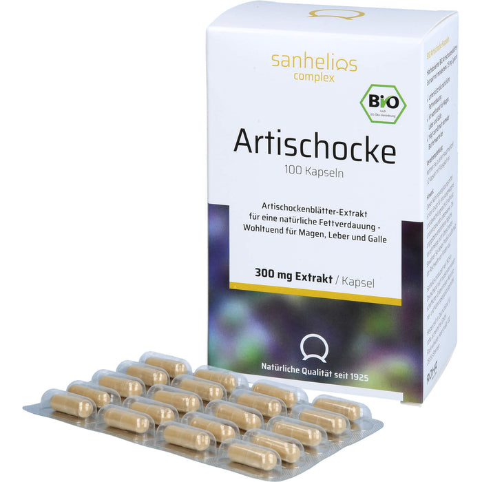 Sanhelios bio Artischocke Kapseln für eine natürliche Fettverdauung, 100 St. Kapseln