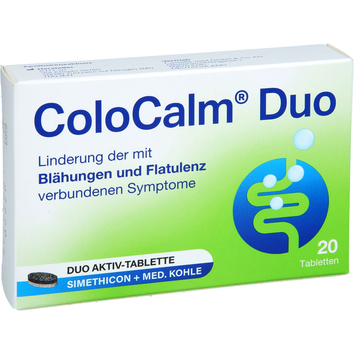 ColoCalm Duo Tabletten zur Linderung von Blähung und Flatulenz, 20 pc Tablettes