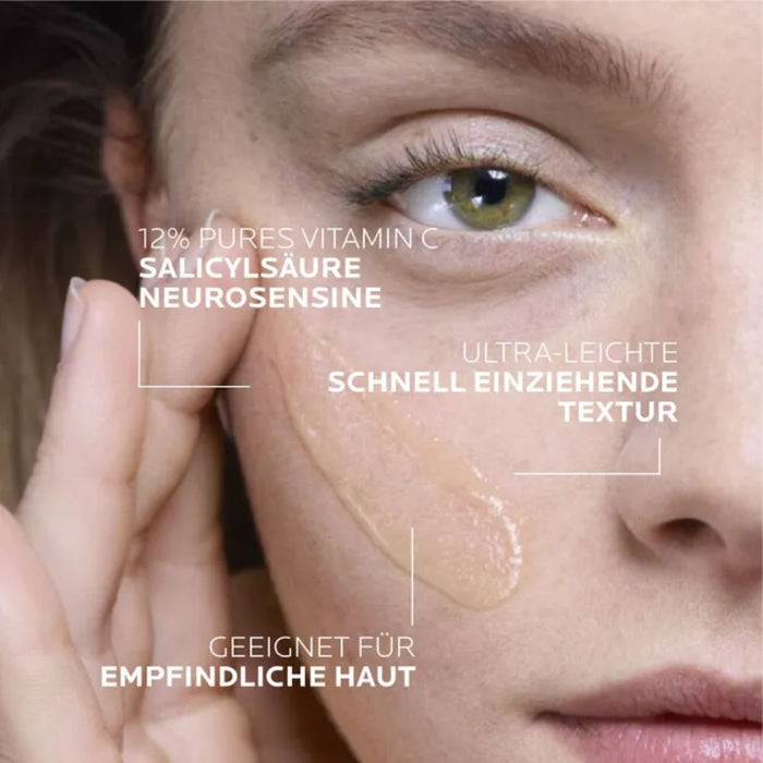 La Roche-Posay Pure Vitamin C12 Serum antioxidatives Hautbild erneuerndes  Anti-Falten Serum-Konzentrat, 30 ml Solution