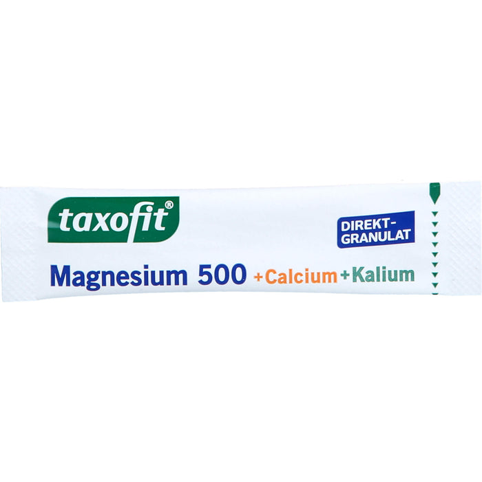 Taxofit Magnesium 500 + Calcium + Kalium Direktgranulat mit Blutorangengeschmack, 20 pcs. Sachets