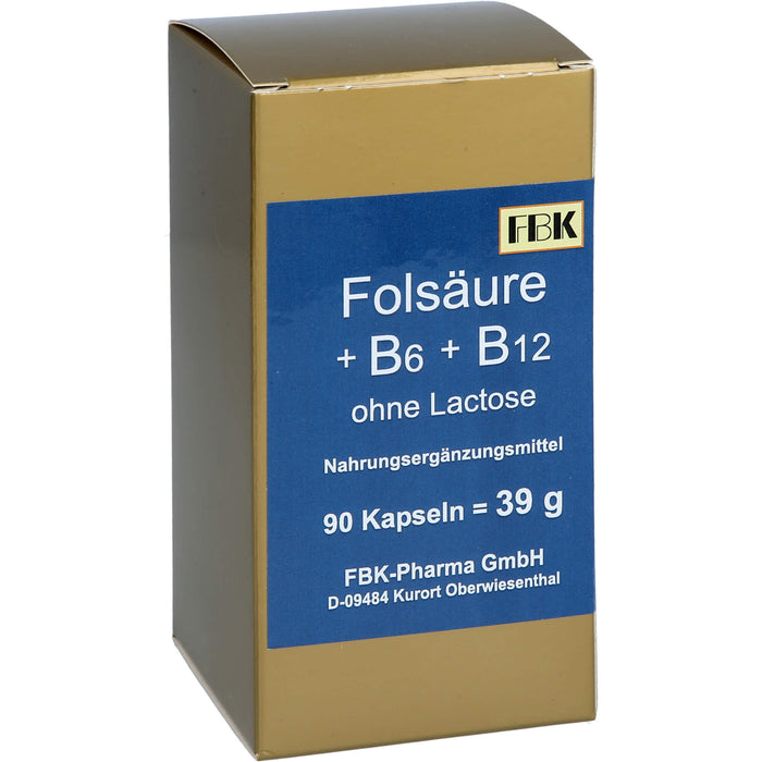 Folsäure + B6 + B12 ohne Lactose, 90 St KAP