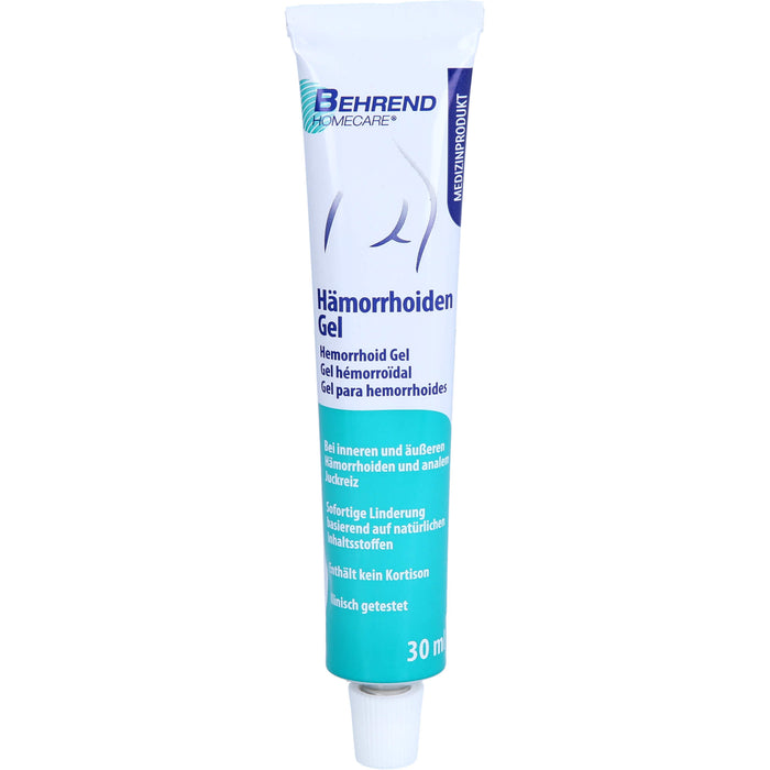 Behrend Hämorrhoiden Gel bei inneren & äußeren Hämorrhoiden, Analjucken, Analfissuren & Proktitis, 30 ml Gel