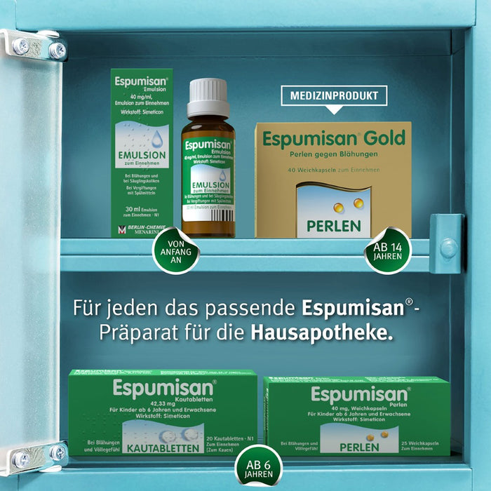 Espumisan Perlen bei Blähungen, 25 pcs. Capsules
