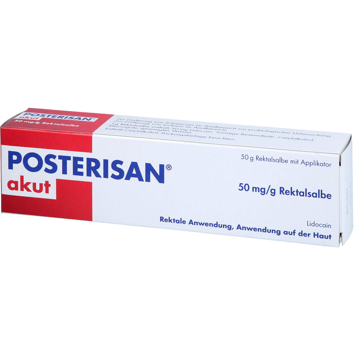 Posterisan akut Hämorrhoidensalbe mit Lidocain bei starkem Juckreiz und Schmerzen im Analbereich, 50 g Onguent
