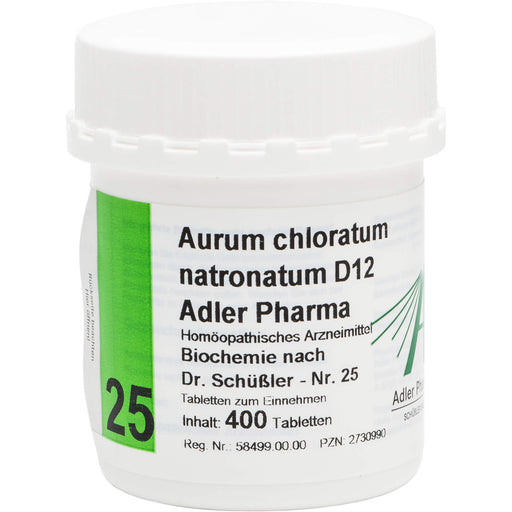 Adler Pharma Aurum chloratum natronatum D12  Biochemie nach Dr. Schüßler Nr. 25 Tabletten, 400 St. Tabletten