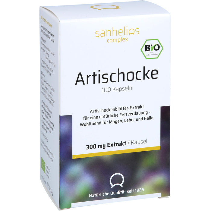 Sanhelios bio Artischocke Kapseln für eine natürliche Fettverdauung, 100 St. Kapseln