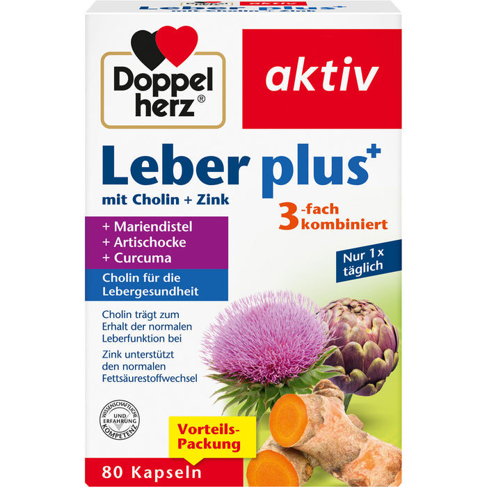 Doppelherz aktiv Leber plus mit Cholin und Zink Kapseln, 80 St. Kapseln