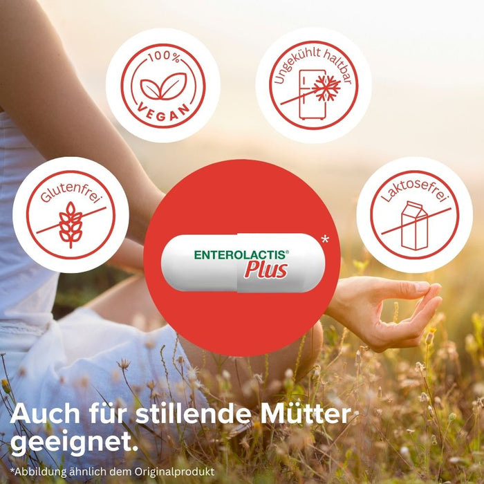 Enterolactis Plus - natürliche Versorgung der Darmflora und des Darmmikrobioms mit L. Casei DG - 24 Mrd. lebende Zellen pro Kapsel - laktosefrei & glutenfrei, 30 pcs. Capsules