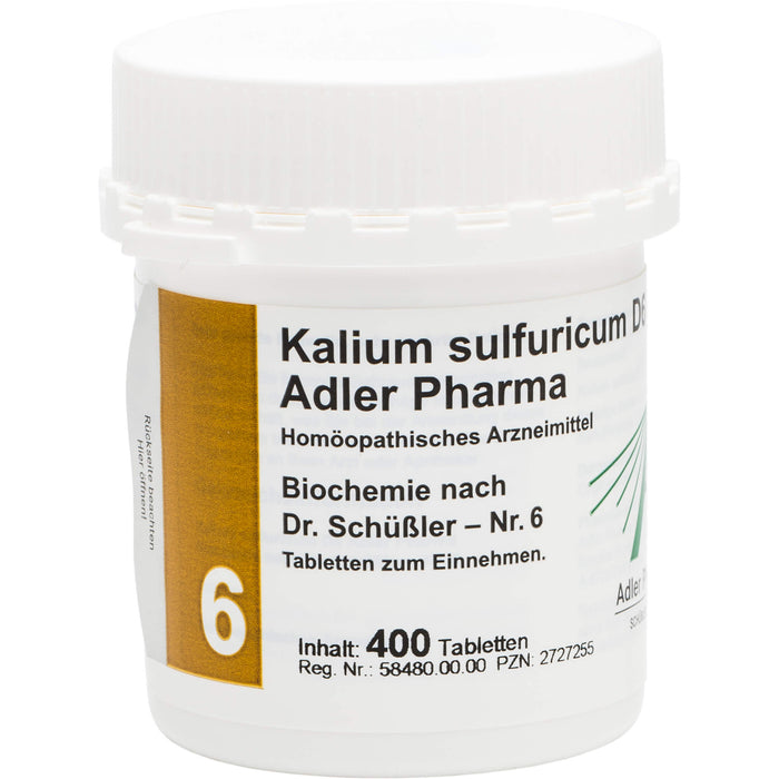 Adler Pharma Biochemie 6 Kalium sulfuricum D6 Tabletten, 400 St. Tabletten