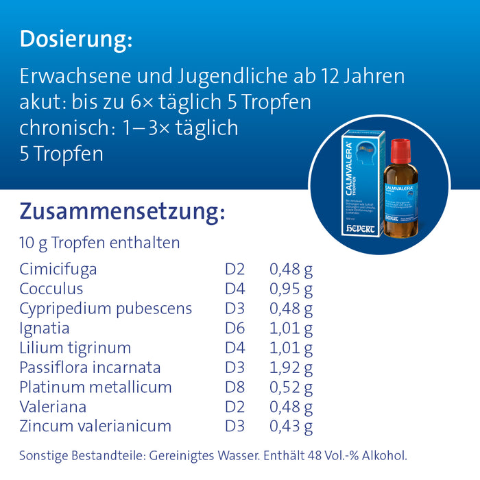 Calmvalera Hevert Tropfen, 100 ml Solution