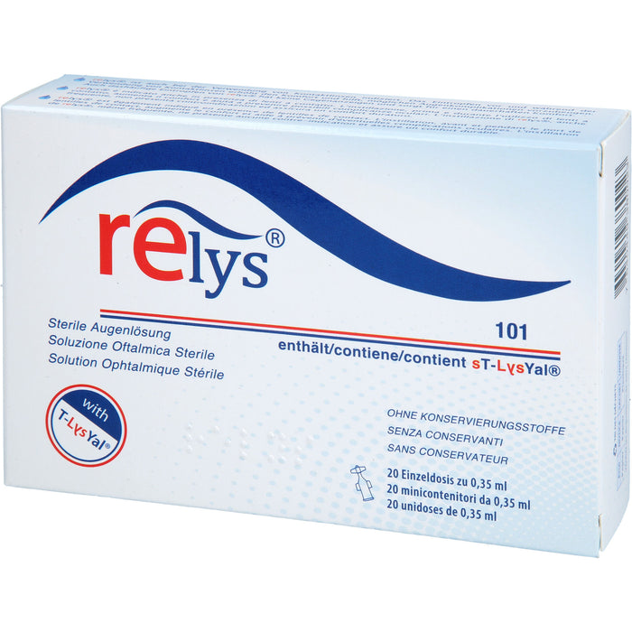 RELYS Augentropfen für tiefgehende Befeuchtung und Reizlinderung, 20 pcs. Single-dose pipettes