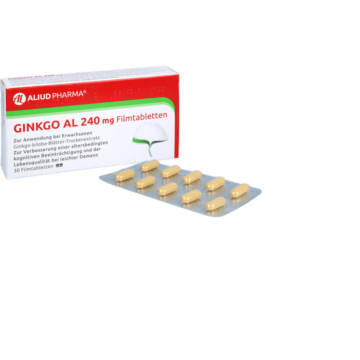 Ginkgo AL 240 mg Filmtabletten für Gedächtnis und Konzentration bei leichter Demenz, 30 St. Tabletten