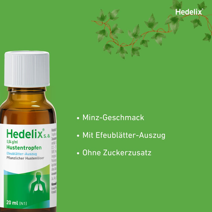 Hedelix s.a. Hustentropfen – konzentrierte Pflanzenpower für kraftvolle Hustenlinderung, 20 ml Lösung