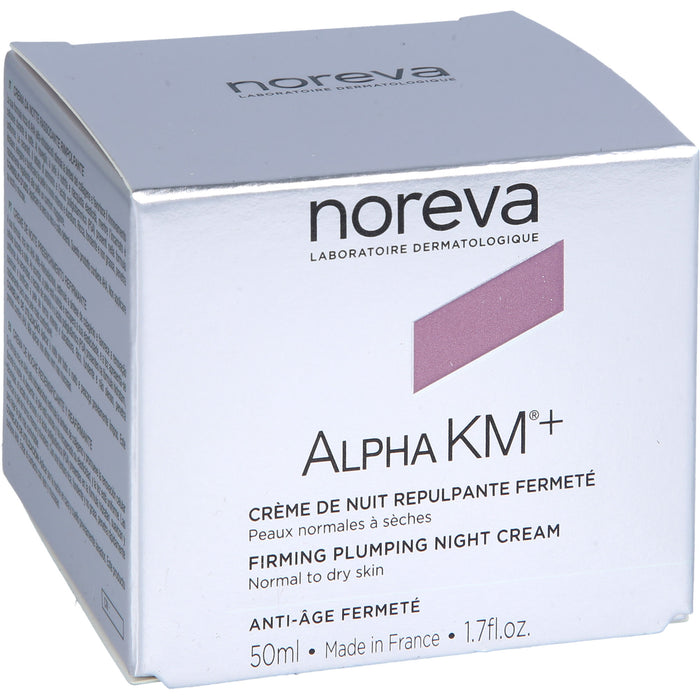 Noreva AlphaKM+ aufpolsternde Nachtcreme Anti-Aging und Ultra-Hydratation für normale bis trockene Haut, 50 ml Cream