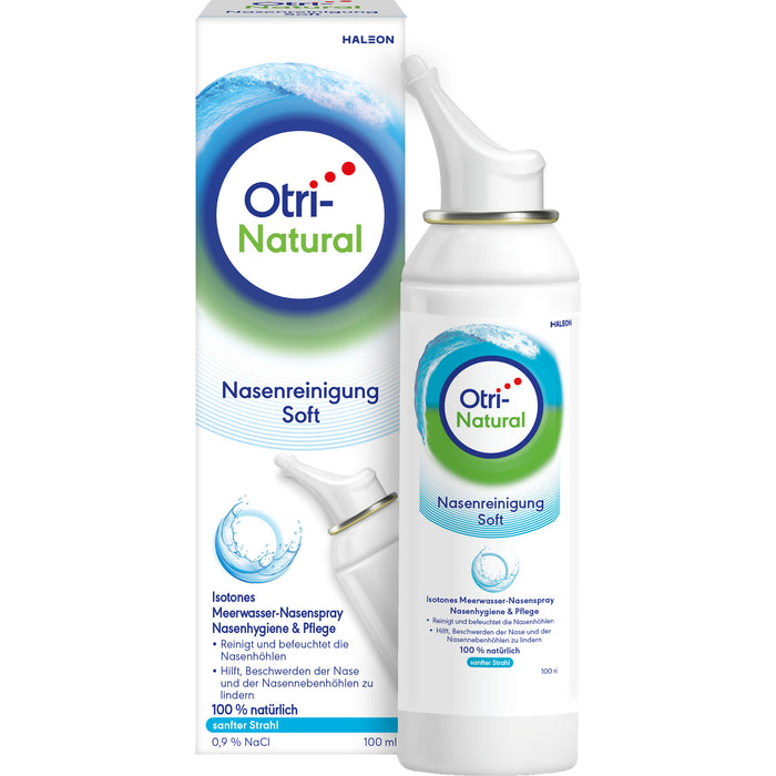 OtriNatural Nasenreinigung Soft isotones Meerwasser Nasenspray, 100 ml Solution