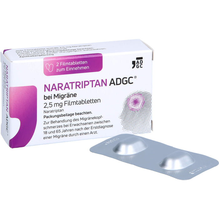 ADGC Naratriptan bei Migräne 2,5 mg Filmtabletten, 2 pcs. Tablets