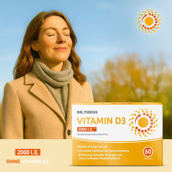 Dr. THEISS Vitamin D3 2000 I.E., 60 pc Tablettes