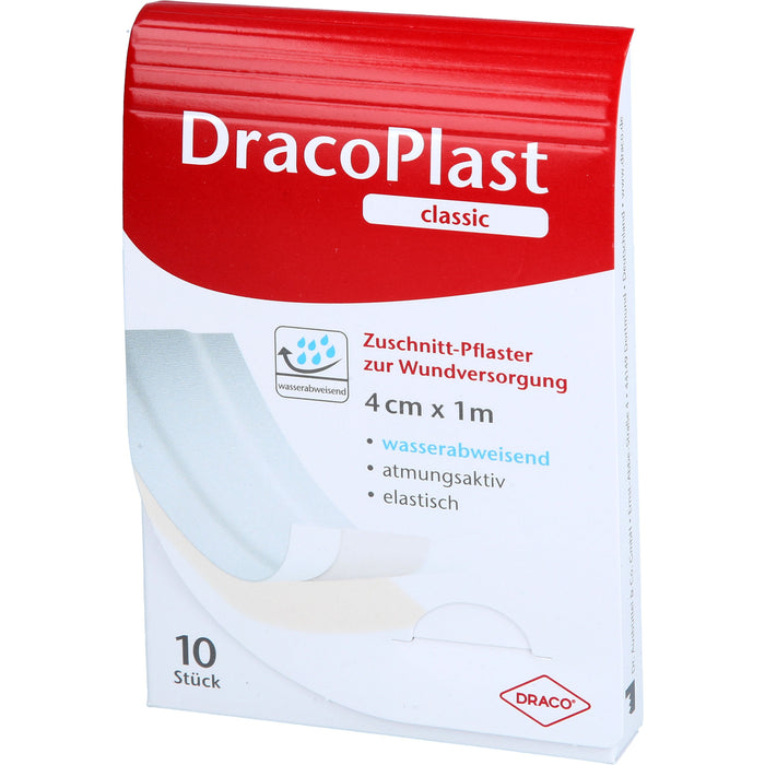 DracoPlast Classic Pflaster 4 cm x 1 m weiß zuschneidbar, 10 St. Pflaster