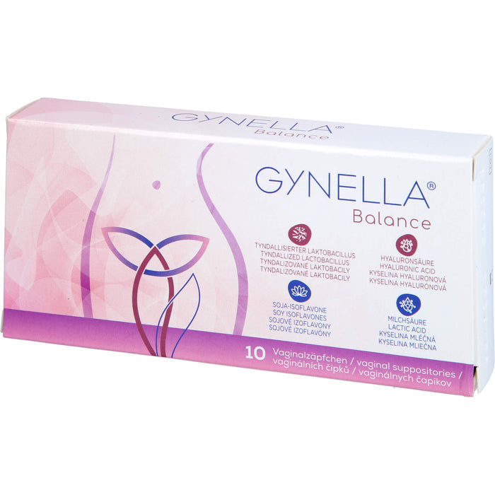 GYNELLA Balance Vaginalzäpfchen zur Aufrechterhaltung der Vaginalschleimhaut, 10 pcs. Suppositories