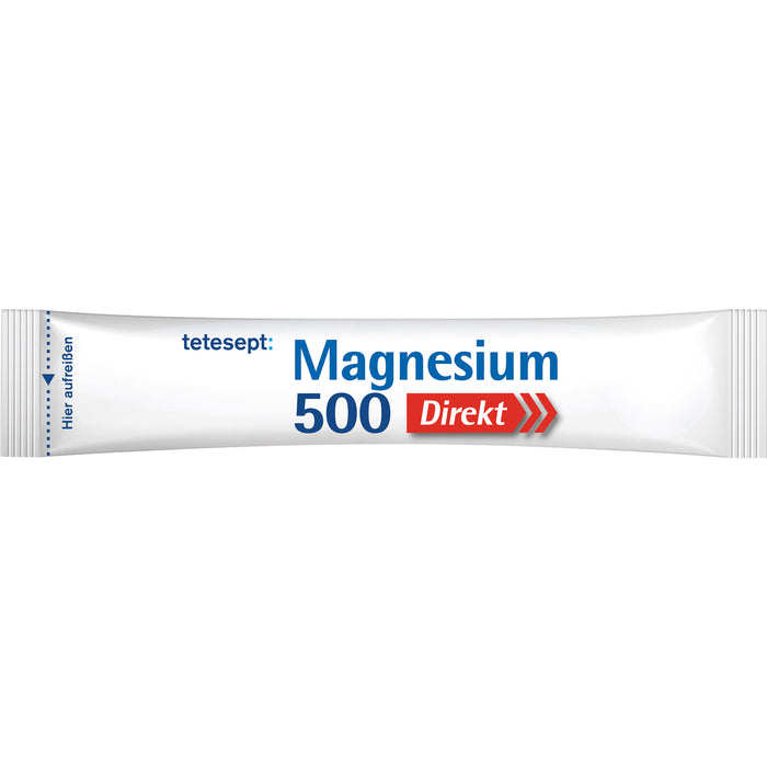 Tetesept Magnesium 500 Direkt Sticks mit Orangengeschmack für aktive Muskeln, bei körperlicher Belastung, 20 pc Bâtonnets