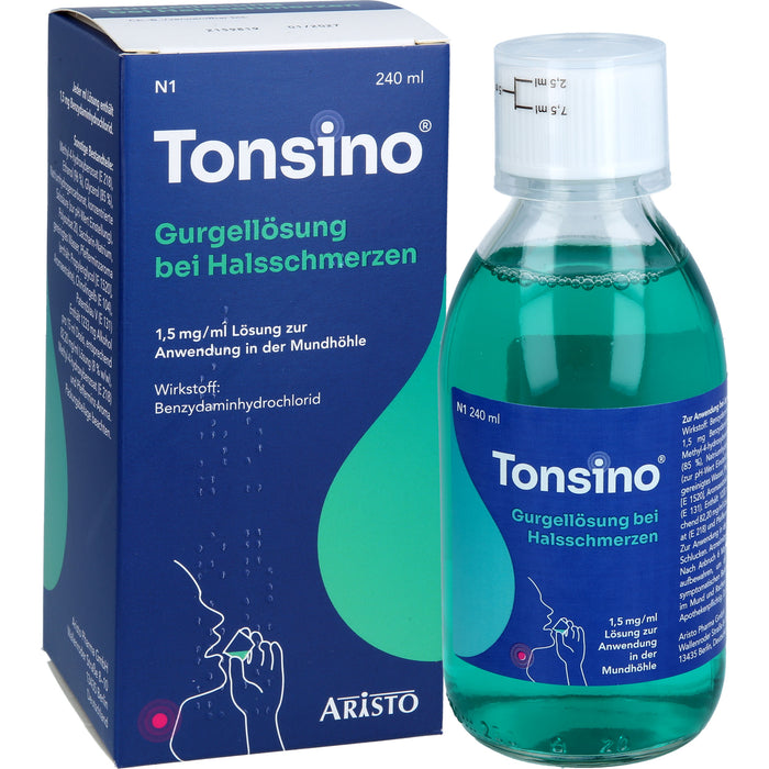 Tonsino Gurgellösung bei Halsschmerzen, 240 ml Lösung