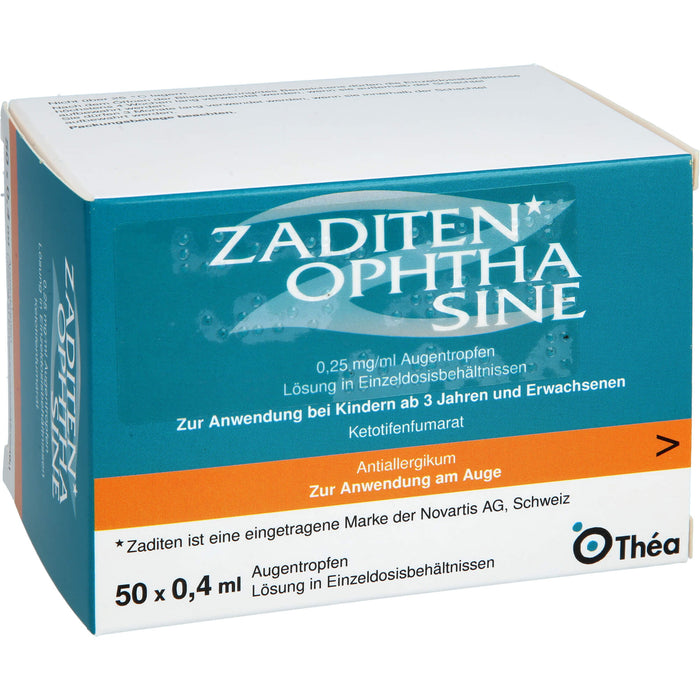 Zaditen ophtha sine 0,25 mg/ml kohlpharma Augentropfen in Einzeldosisbehältnissen, 50 pc Pipettes à dose unique