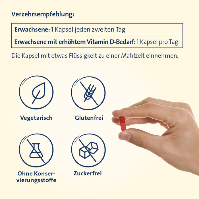 Vitamin D3 K2 Hevert  plus Calcium und Magnesium 4000 IE, 60 St., 60 St. Kapseln