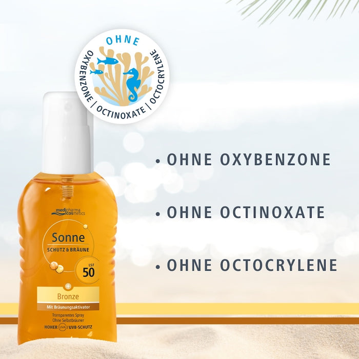 Medipharma Cosmetics Sonne Schutz & Bräune LSF 50 transparentes Spray, 200 ml Solution