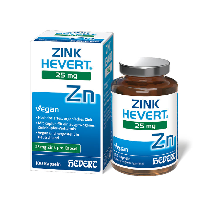 Zink Hevert 25 mg Kapseln, 100 St. Kapseln