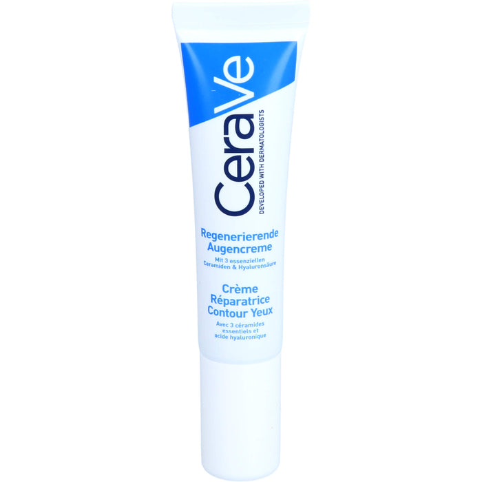 CeraVe regenerierende, feuchtigkeitsspendende Augencreme mit 3 essenziellen Ceramiden und Hyaluronsäure, 14 ml Cream