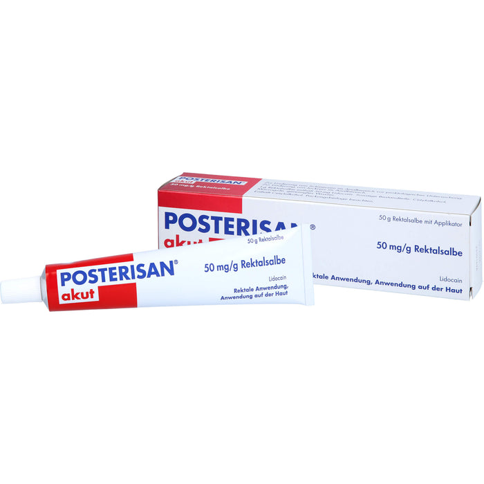 Posterisan akut Hämorrhoidensalbe mit Lidocain bei starkem Juckreiz und Schmerzen im Analbereich, 50 g Ointment