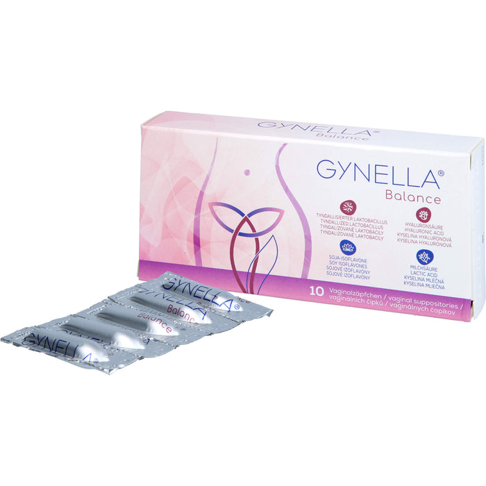 GYNELLA Balance Vaginalzäpfchen zur Aufrechterhaltung der Vaginalschleimhaut, 10 pcs. Suppositories