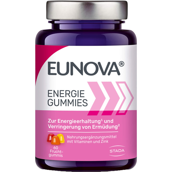 EUNOVA Energie Fruchtgummis zur Energieerhaltung und Verringerung von Müdigkeit, 60 St. Gummibären
