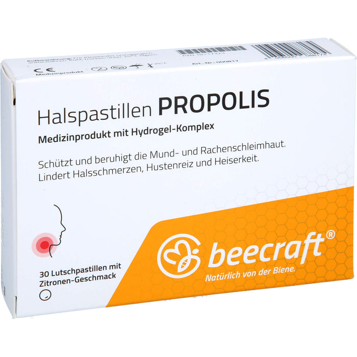 Beecraft Halspastillen Propolis schützt und beruhigt die Mund- und Rachenschleimhaut, 30 pc Pastilles