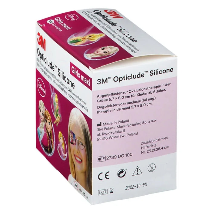3M Opticlude Silicone Augenpflaster mit Silikonkleber zur Okklusionstherapie Disney Girls Maxi 5,7 x 8 cm, 100 pcs. Patch