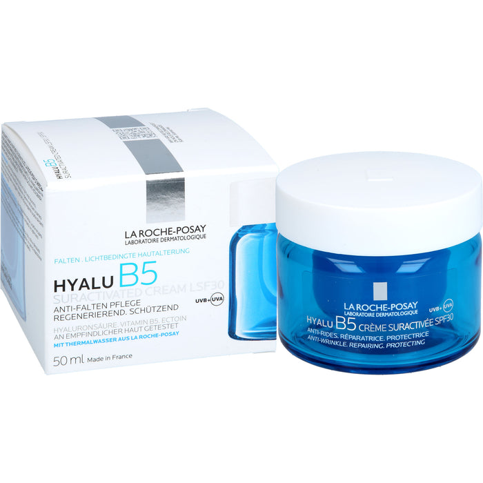 La Roche-Posay Hyalu B5 Suractivated Cream LSF 30 Anti-Falten-Pflege, regenerierend, schützend Nachfüllpack, 50 ml Crème