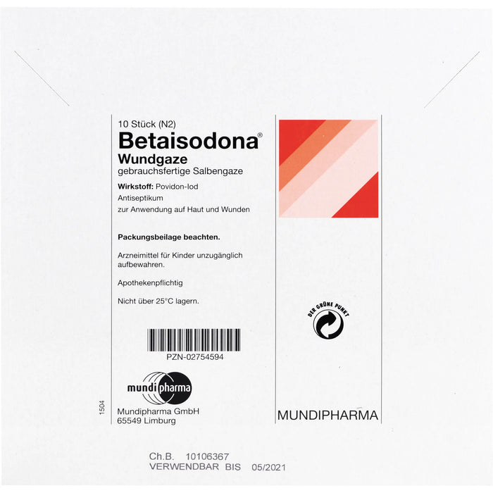 Betaisodona Wundgaze, 3 mg/cm2 Salbengaze, 10 St. Wundgaze