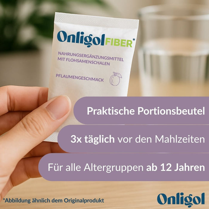 Onligol Fiber - für eine normale Verdauung und ausgewogene Ernährung mit Ballaststoffen, α-Galaktosidase & Laktase - pflanzlich & glutenfrei, 20 pc Sachets