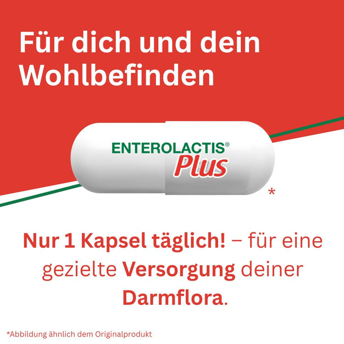 Enterolactis Plus - natürliche Versorgung der Darmflora und des Darmmikrobioms mit L. Casei DG - 24 Mrd. lebende Zellen pro Kapsel - laktosefrei & glutenfrei, 30 pcs. Capsules