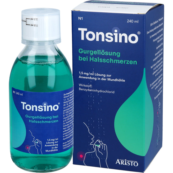 Tonsino Gurgellösung bei Halsschmerzen, 240 ml Lösung