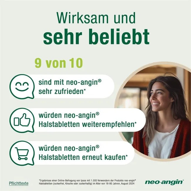 neo-angin Halstabletten Kirsche zuckerfrei, 24 pcs. Tablets