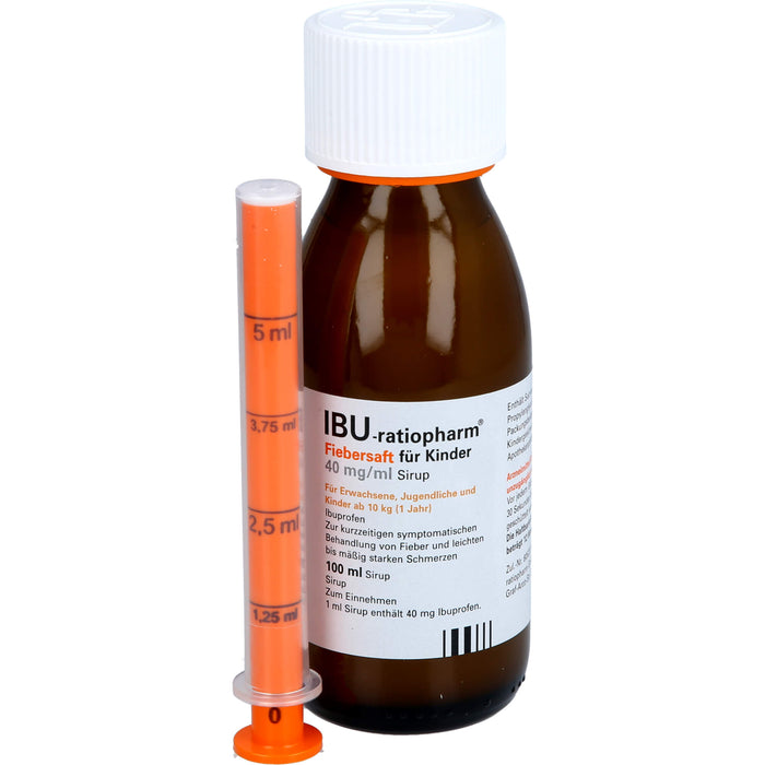 IBU-ratiopharm Fiebersaft für Kinder 4 %, 100 ml Lösung